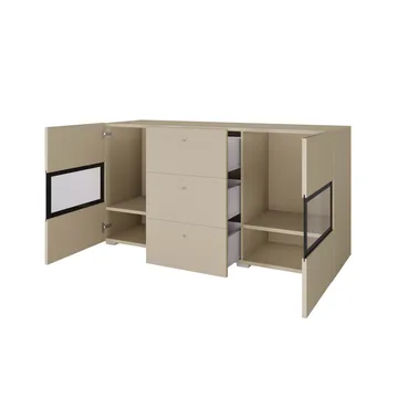 Skænk Baros 2 Døre med 3 Skuffer - Lys Beige - Opbevaring - Opbevaringsmøbler - Skænke & sideboards