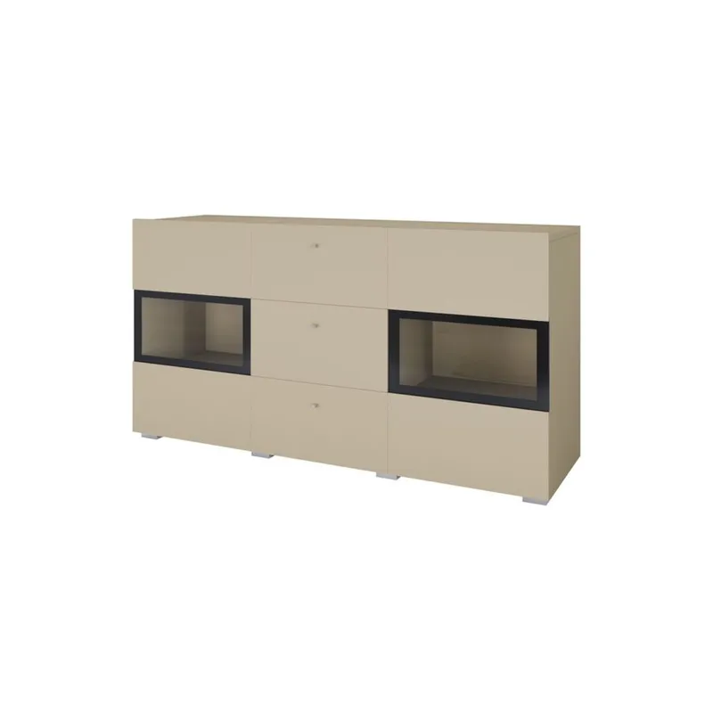 Skænk Baros 2 Døre med 3 Skuffer - Lys Beige - Opbevaring - Opbevaringsmøbler - Skænke & sideboards