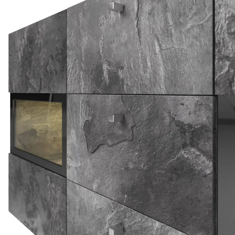 Skænk Baros 2 Døre med 3 Skuffer - Skifer - Opbevaring - Opbevaringsmøbler - Skænke & sideboards