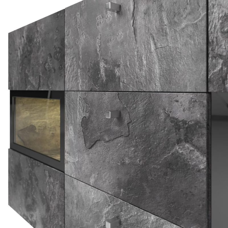 Skænk Baros 2 Døre med 3 Skuffer - Skifer - Opbevaring - Opbevaringsmøbler - Skænke & sideboards