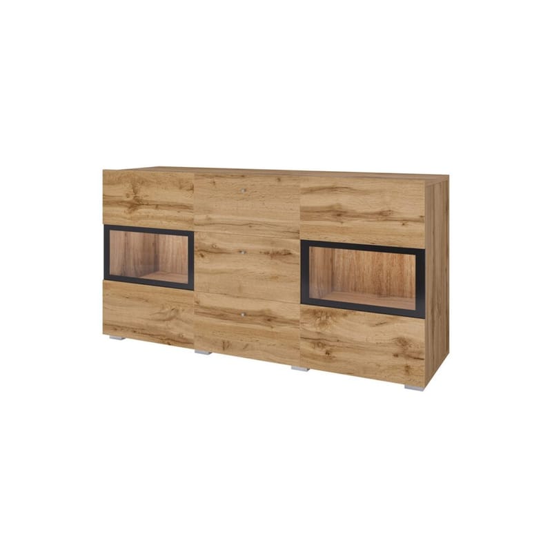 Skænk Baros 2 Døre med 3 Skuffer - Wotan Eg - Opbevaring - Opbevaringsmøbler - Skænke & sideboards