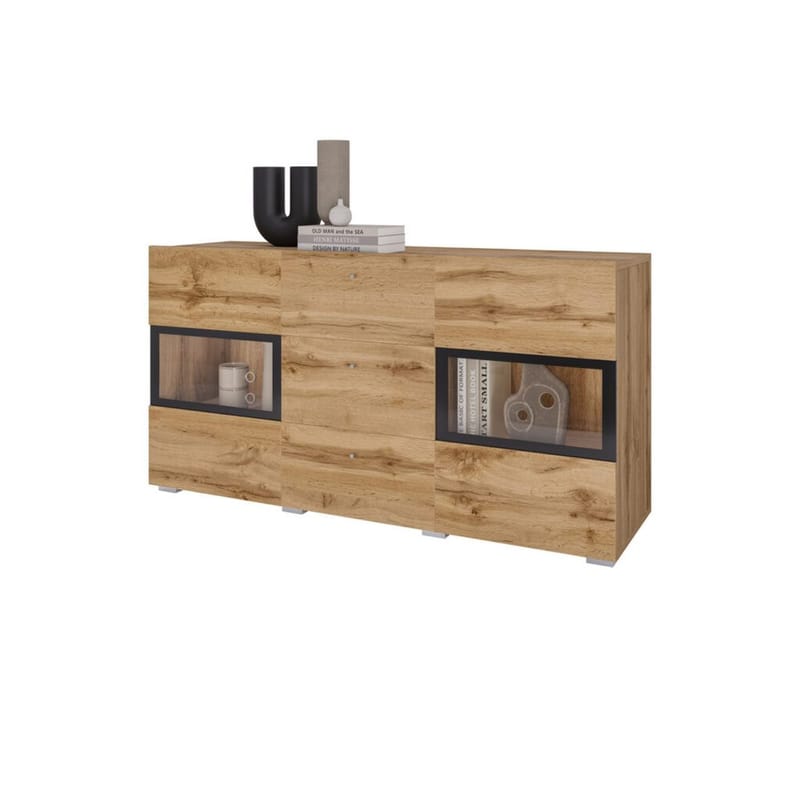 Skænk Baros 2 Døre med 3 Skuffer - Wotan Eg - Opbevaring - Opbevaringsmøbler - Skænke & sideboards