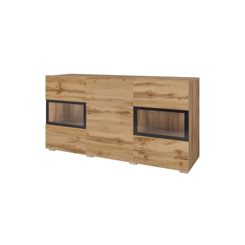 Skænk Baros 2 Døre med 3 Skuffer - Wotan Eg - Opbevaring - Opbevaringsmøbler - Skænke & sideboards