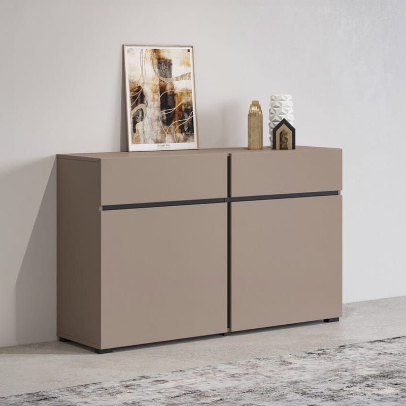 Skænk Cross 2 Døre med 2 Skuffer - Congo - Sort - Opbevaring - Opbevaringsmøbler - Skænke & sideboards