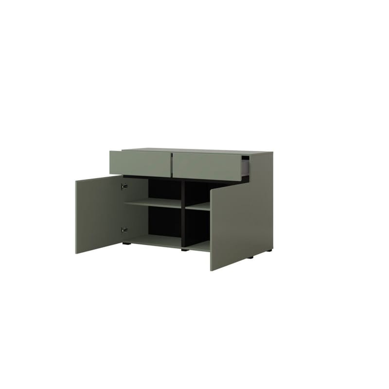 Skænk Cross 2 Døre med 2 Skuffer - Grøn - Sort - Opbevaring - Opbevaringsmøbler - Skænke & sideboards