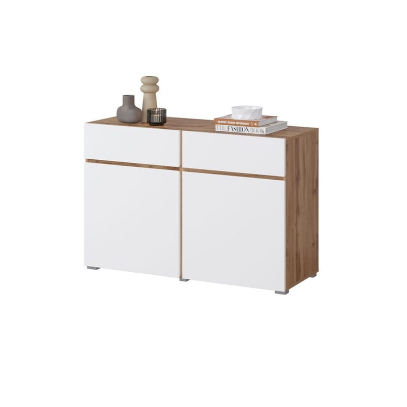 Skænk Cross 2 Døre med 2 Skuffer - Hvid - Opbevaring - Opbevaringsmøbler - Skænke & sideboards