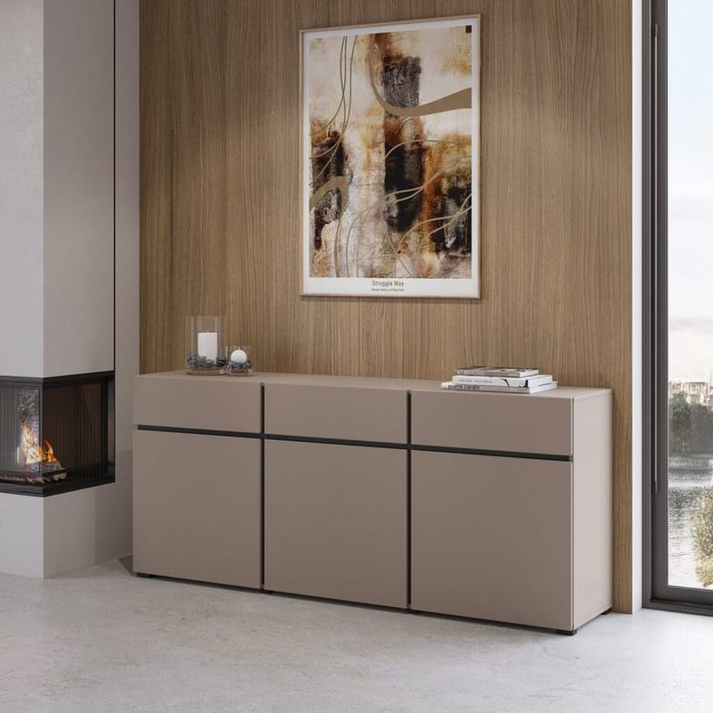 Skænk Cross 3 Døre med 3 Skuffer - Congo - Sort - Opbevaring - Opbevaringsmøbler - Skænke & sideboards