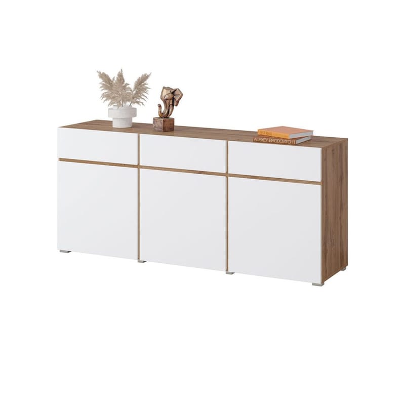 Skænk Cross 3 Døre med 3 Skuffer - Hvid - Opbevaring - Opbevaringsmøbler - Skænke & sideboards