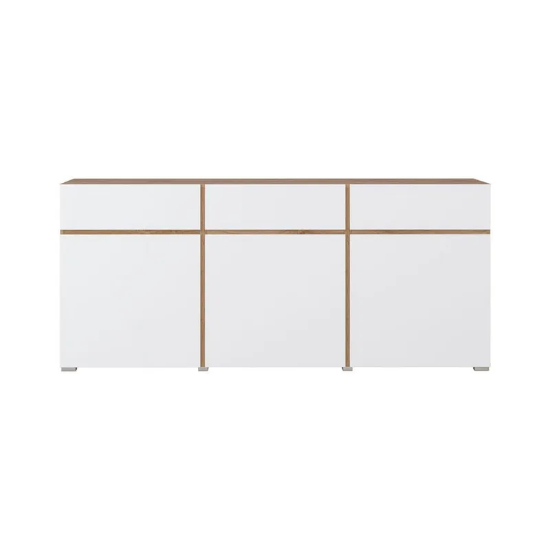 Skænk Cross 3 Døre med 3 Skuffer - Hvid - Opbevaring - Opbevaringsmøbler - Skænke & sideboards