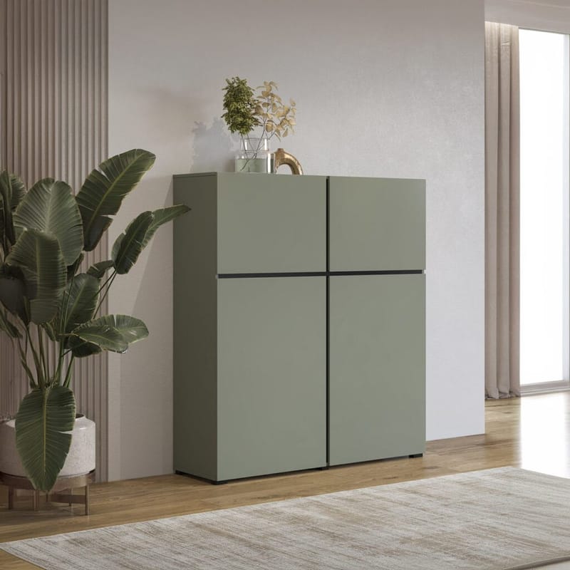 Skænk Cross 4 Døre - Grøn - Sort - Opbevaring - Opbevaringsmøbler - Skænke & sideboards