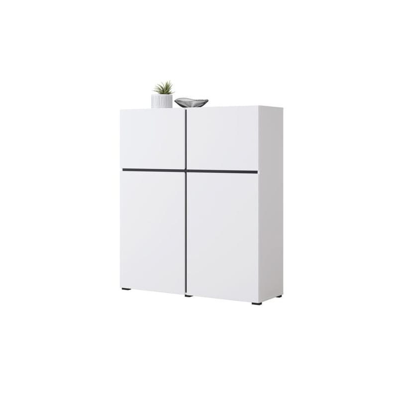 Skænk Cross 4 Døre - Hvid - Sort - Opbevaring - Opbevaringsmøbler - Skænke & sideboards