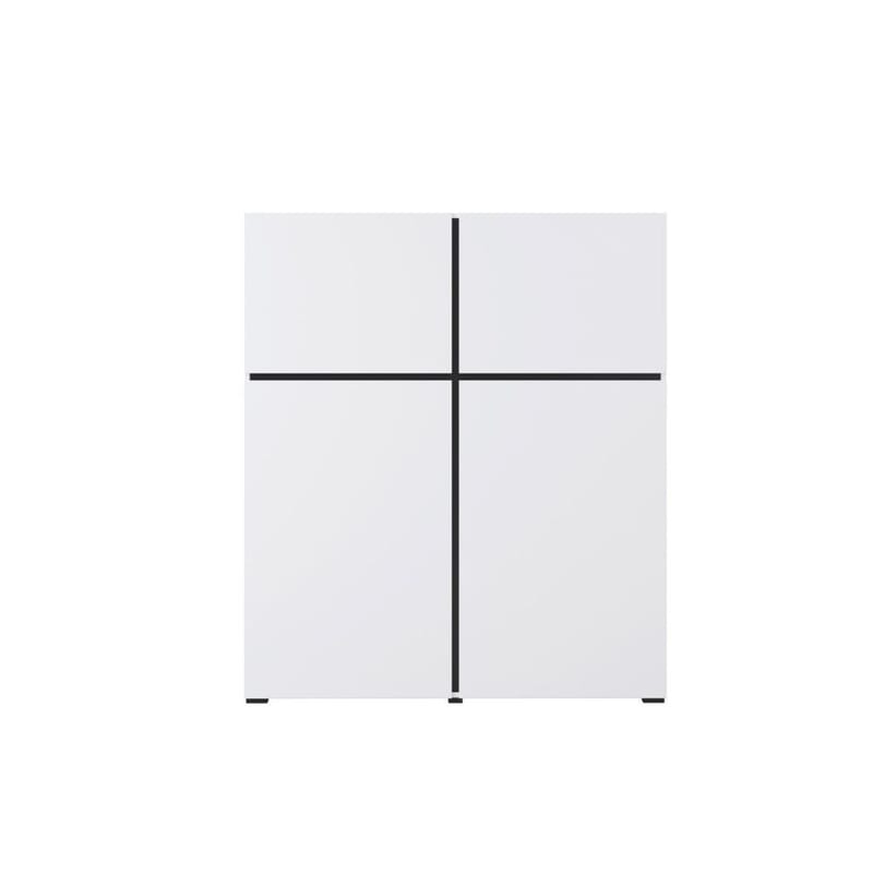 Skænk Cross 4 Døre - Hvid - Sort - Opbevaring - Opbevaringsmøbler - Skænke & sideboards