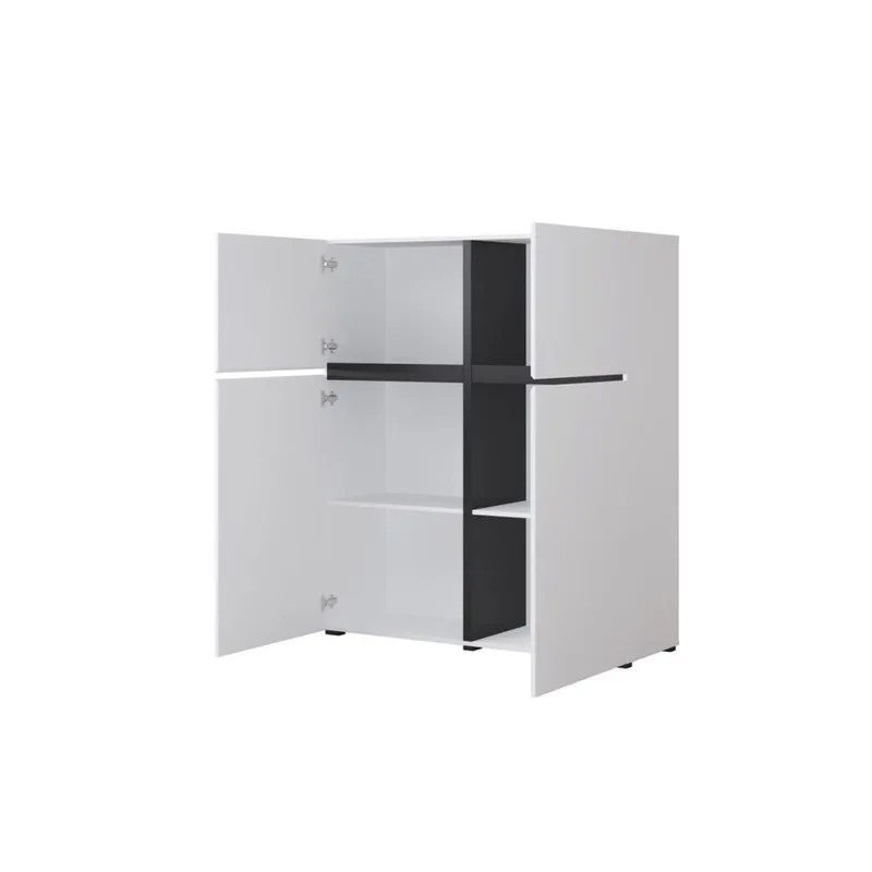 Skænk Cross 4 Døre - Hvid - Sort - Opbevaring - Opbevaringsmøbler - Skænke & sideboards