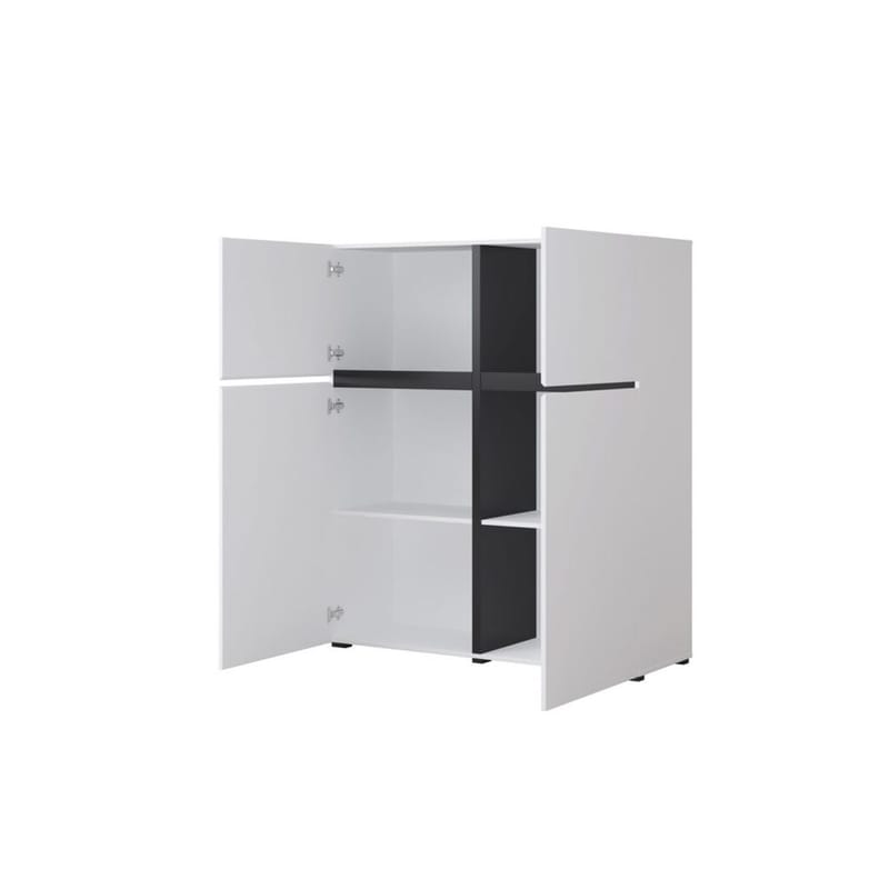 Skænk Cross 4 Døre - Hvid - Sort - Opbevaring - Opbevaringsmøbler - Skænke & sideboards