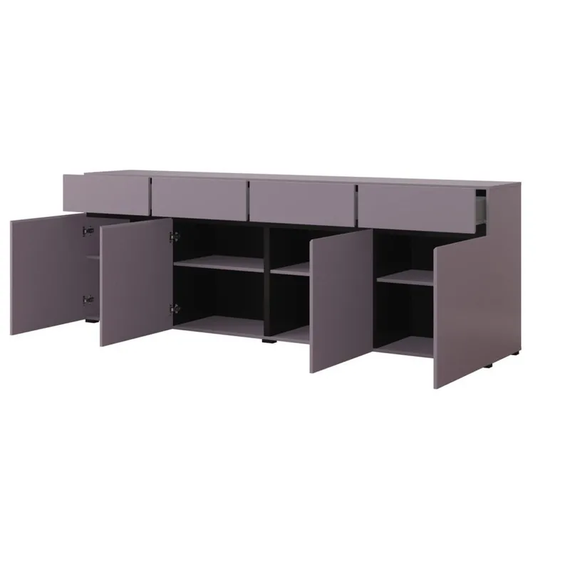 Skænk Cross 4 døre med 4 skuffer - Blomme - Sort Onyx - Opbevaring - Opbevaringsmøbler - Skænke & sideboards