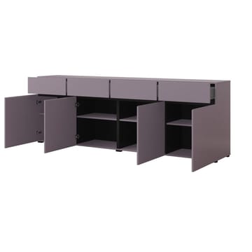 Skænk Cross 4 døre med 4 skuffer - Blomme - Sort Onyx - Opbevaring - Opbevaringsmøbler - Skænke & sideboards