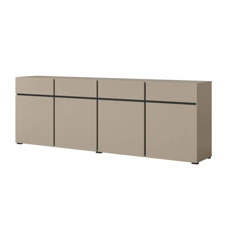 Skænk Cross 4 døre med 4 skuffer - Congo - Sort - Opbevaring - Opbevaringsmøbler - Skænke & sideboards