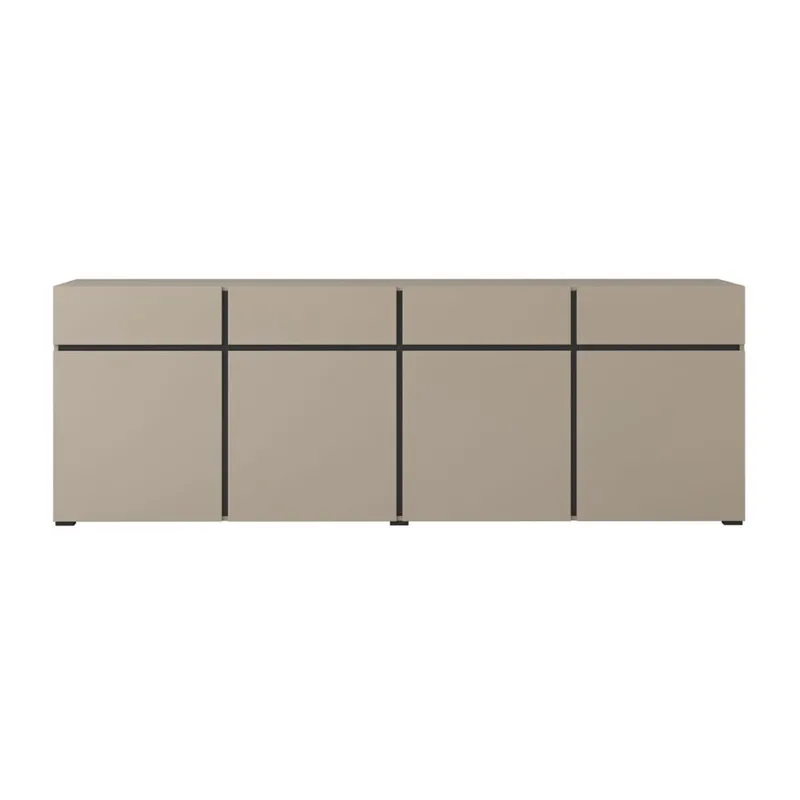 Skænk Cross 4 døre med 4 skuffer - Congo - Sort - Opbevaring - Opbevaringsmøbler - Skænke & sideboards