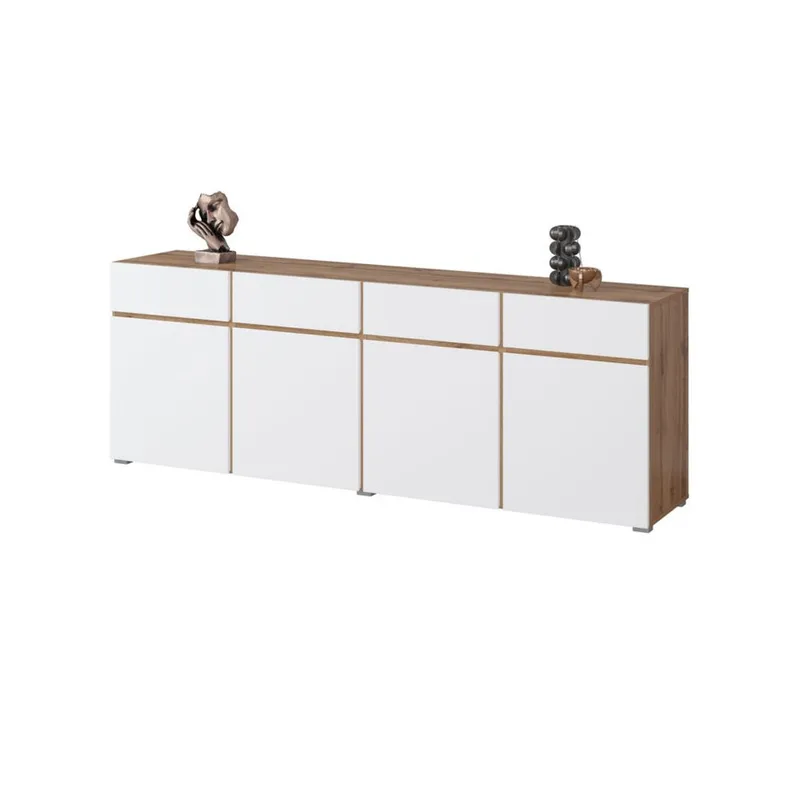 Skænk Cross 4 døre med 4 skuffer - Hvid - Opbevaring - Opbevaringsmøbler - Skænke & sideboards