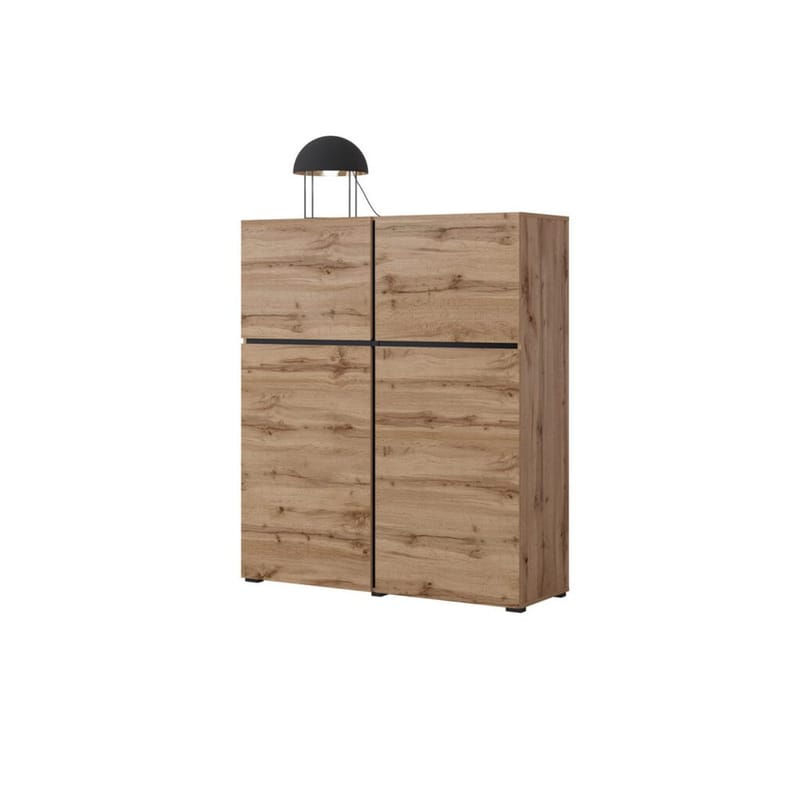 Skænk Cross 4 Døre - Wotan Eg - Sort - Opbevaring - Opbevaringsmøbler - Skænke & sideboards