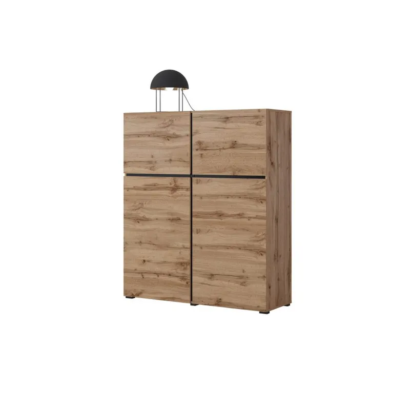 Skænk Cross 4 Døre - Wotan Eg - Sort - Opbevaring - Opbevaringsmøbler - Skænke & sideboards