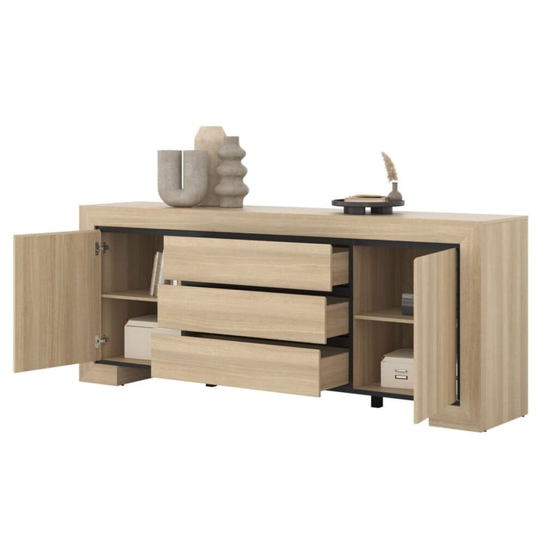 Skænk Cuba II 2 Døre med 3 Skuffer - Opbevaring - Opbevaringsmøbler - Skænke & sideboards