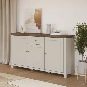 Skænk Evora 3 Døre 1 Skuffe - Lys Beige - Opbevaring - Opbevaringsmøbler - Skænke & sideboards