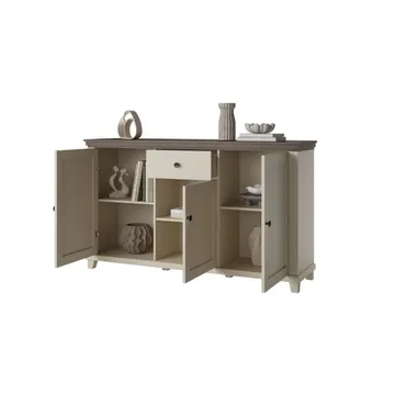 Skænk Evora 3 Døre 1 Skuffe - Lys Beige - Opbevaring - Opbevaringsmøbler - Skænke & sideboards