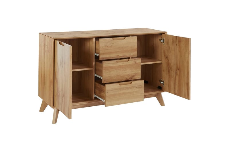 Skænk Ezra 120x40x75 cm, Wotan Eg - 120x40x75 cm, Wotan Eg - Opbevaring - Opbevaringsmøbler - Skænke & sideboards