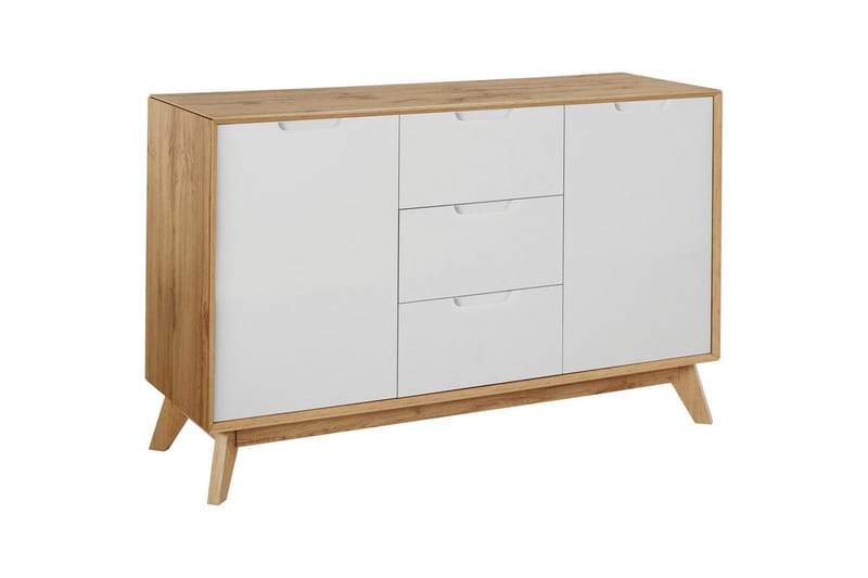 Skænk Ezra 120x40x75 cm, Wotan Eg/Hvid - 120x40x75 cm, Wotan Eg/Hvid - Opbevaring - Opbevaringsmøbler - Skænke & sideboards