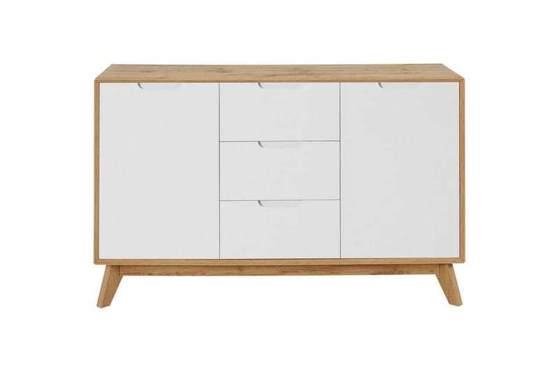 Skænk Ezra 120x40x75 cm, Wotan Eg/Hvid - 120x40x75 cm, Wotan Eg/Hvid - Opbevaring - Opbevaringsmøbler - Skænke & sideboards