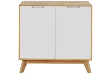 Skænk Ezra 80x40x75 cm, Wotan Eg/Hvid - 80x40x75 cm, Wotan Eg/Hvid - Opbevaring - Opbevaringsmøbler - Skænke & sideboards