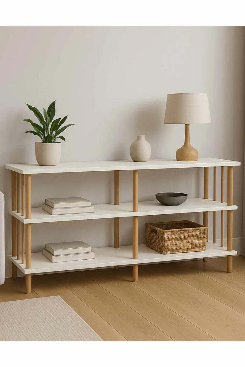 Skænk Hanah Home Peka Wide (120 x 73 x 30 cm) Hvid - Hvid - Opbevaring - Opbevaringsmøbler - Skænke & sideboards