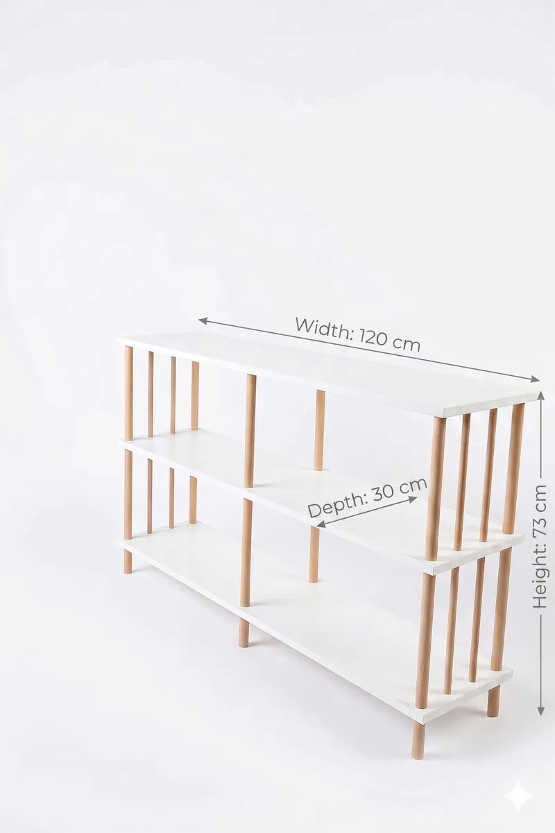 Skænk Hanah Home Peka Wide (120 x 73 x 30 cm) Hvid - Hvid - Opbevaring - Opbevaringsmøbler - Skænke & sideboards
