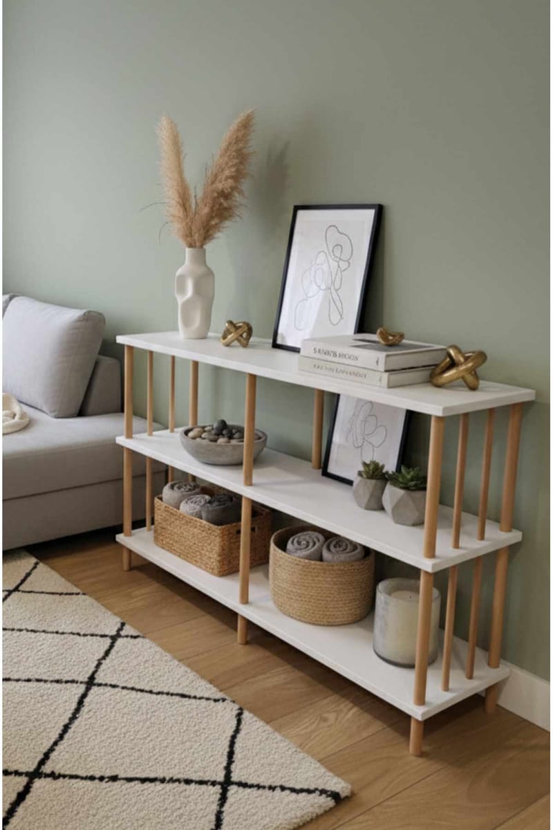Skænk Hanah Home Peka Wide (120 x 73 x 30 cm) Hvid - Hvid - Opbevaring - Opbevaringsmøbler - Skænke & sideboards