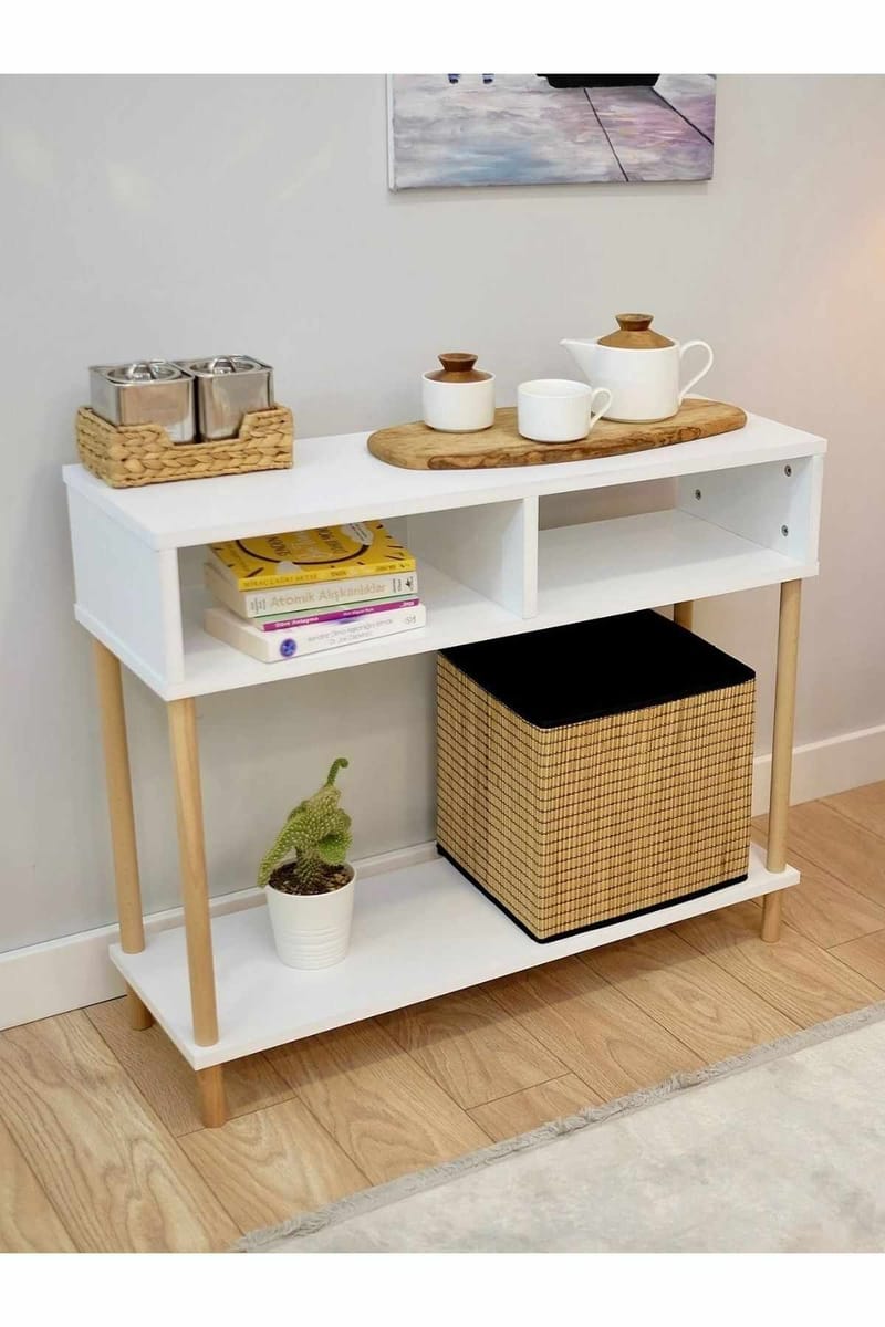 Skænk Hanah Home Peka Sideboard (90 x 75 x 30 cm) Hvid - Hvid - Opbevaring - Opbevaringsmøbler - Skænke & sideboards