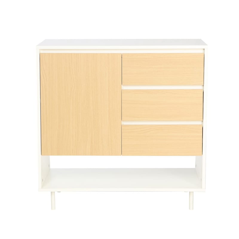 Skænk HOME4YOU Herta 80x40x80 cm - hvid/lyst træ - Opbevaring - Opbevaringsmøbler - Skænke & sideboards
