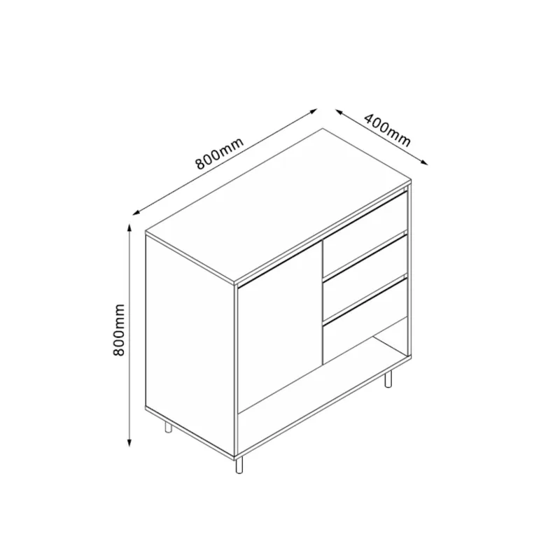 Skænk HOME4YOU Herta 80x40x80 cm - hvid/lyst træ - Opbevaring - Opbevaringsmøbler - Skænke & sideboards