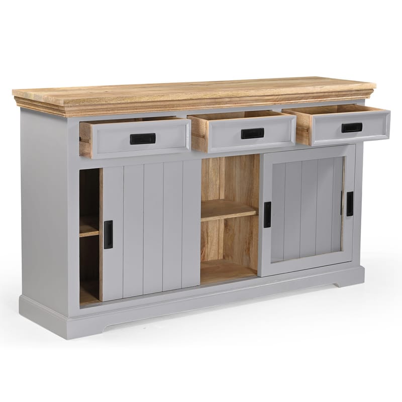 Skænk Loft24 Alpinist - Grå og naturtræ - Opbevaring - Opbevaringsmøbler - Skænke & sideboards