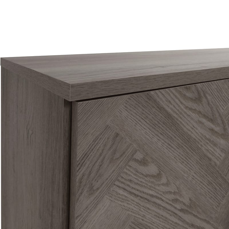 Skænk Loft24 Charlene Hvidt sildebensmønster/hvid eg 3 låger - Hvid eg i sildebensmønster / hvid eg - Opbevaring - Opbevaringsmøbler - Skænke & sideboards