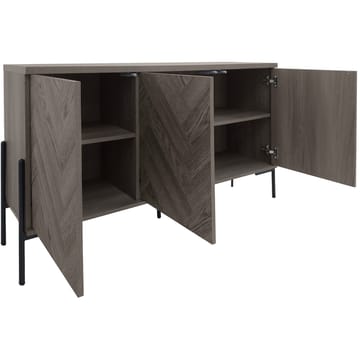 Skænk Loft24 Charlene Hvidt sildebensmønster/hvid eg 3 låger - Hvid eg i sildebensmønster / hvid eg - Opbevaring - Opbevaringsmøbler - Skænke & sideboards