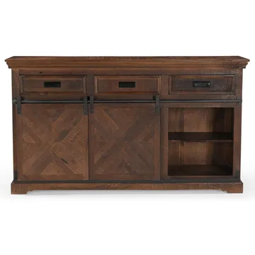 Skænk Loft24 Don Barn - Dyb brun med sorte metaldetaljer - Opbevaring - Opbevaringsmøbler - Skænke & sideboards
