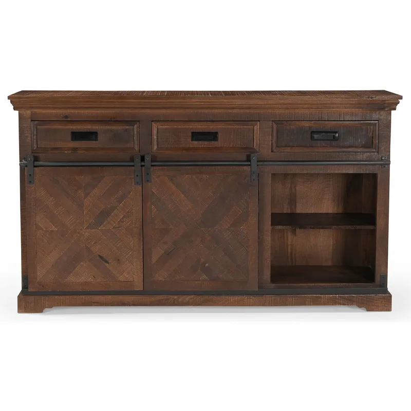 Skænk Loft24 Don Barn - Dyb brun med sorte metaldetaljer - Opbevaring - Opbevaringsmøbler - Skænke & sideboards