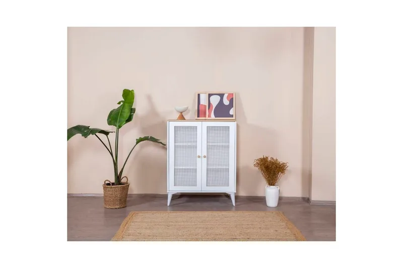 Skænk Mjudi Hvid / Eg - Hvid / Eg - Opbevaring - Opbevaringsmøbler - Skænke & sideboards