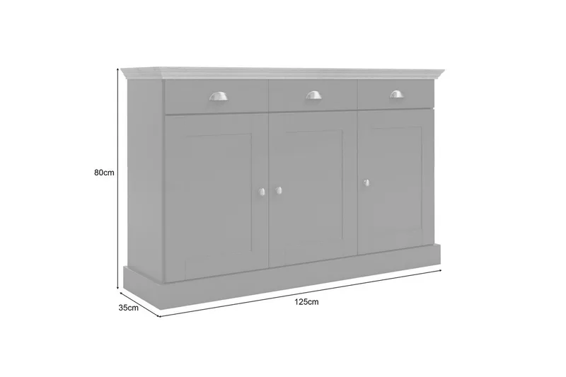 Skænk Motala Antracit/Eg - Antracit/Eg - Opbevaring - Opbevaringsmøbler - Skænke & sideboards