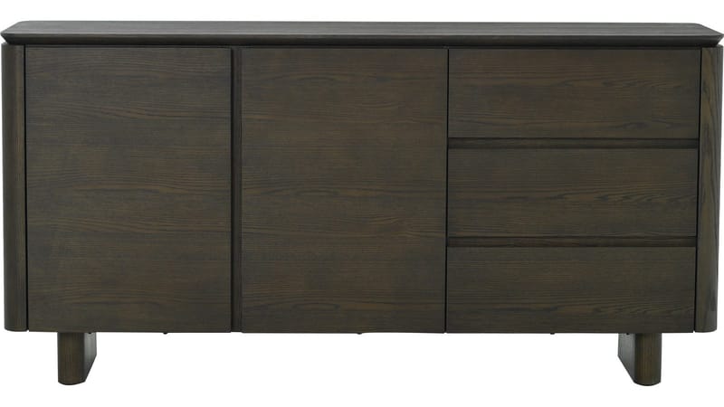 Skænk NFG Aldon 3 skuffer/2 døre Brun - brunlakeret eg - Opbevaring - Opbevaringsmøbler - Skænke & sideboards