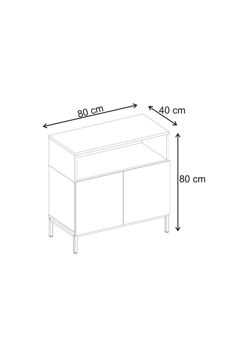 Skænk Nordure Palmer (80 x 80 x 40 cm) Sandsten Safir Eg - Sandsten Safir Eg - Opbevaring - Opbevaringsmøbler - Skænke & sideboards