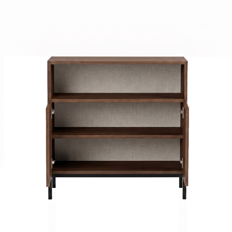 Skænk Nordure Palmer (80 x 80 x 40 cm) Milano Valnød Sort - Milano valnød og sort - Opbevaring - Opbevaringsmøbler - Skænke & sideboards