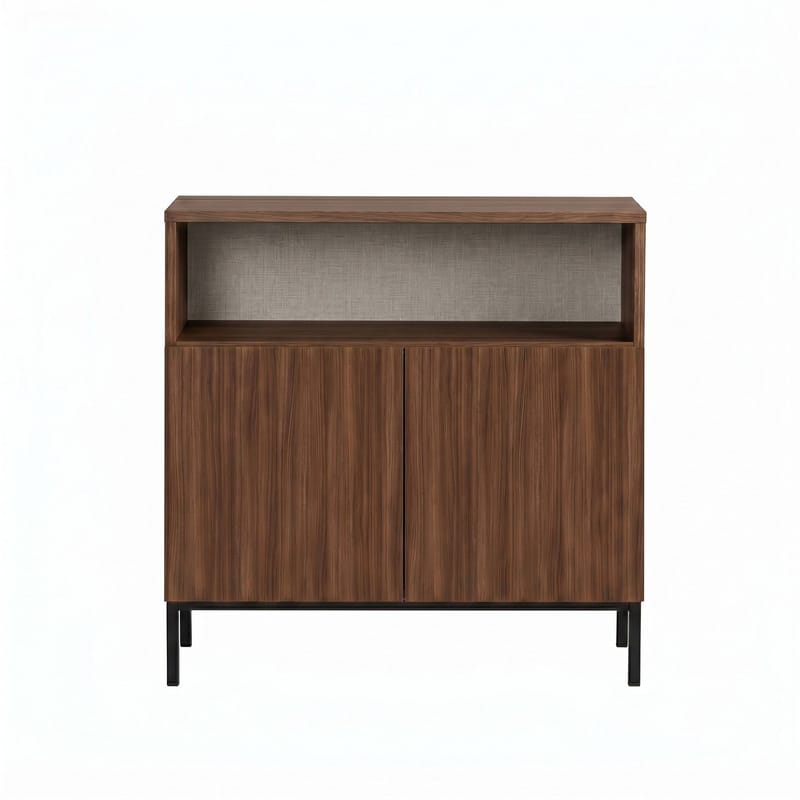 Skænk Nordure Palmer (80 x 80 x 40 cm) Milano Valnød Sort - Milano valnød og sort - Opbevaring - Opbevaringsmøbler - Skænke & sideboards