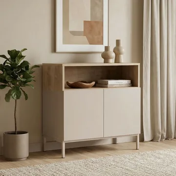 Skænk Nordure Palmer (80 x 80 x 40 cm) Sandsten Safir Eg - Sandsten Safir Eg - Opbevaring - Opbevaringsmøbler - Skænke & sideboards